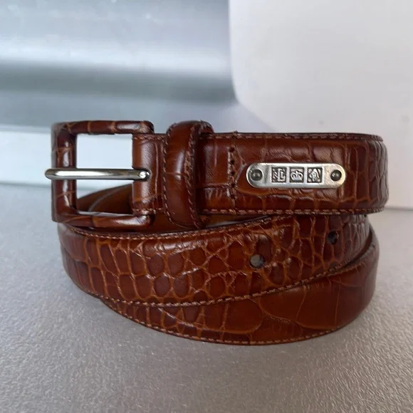 Ralph Lauren Genuine Leather Croc Embossed Belt Lauren Ralph Lauren Leather Belt Genuine Croc Embossed Size  main image 2
